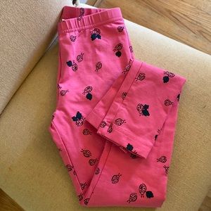Hanna Andersson Kids Girls Ladybug Printed Leggings Pink Size 10 (140)